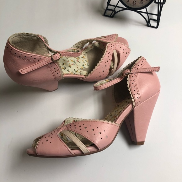 Bettie Page Shoes - Bettie Page by Ellie High heel Retro Pink Pastel